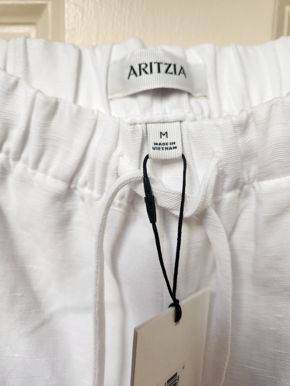 Aritzia Lodge Pant In White  CruiseLinen, Wide Leg Cropped - NWT - Picture 2 of 10